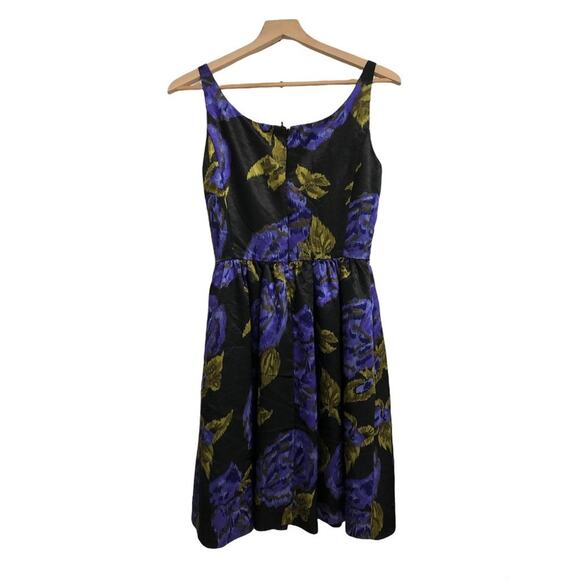Becky & Max Women's Purple Black Floral Print Summer Dress SIZE 2 - Picture 4 of 7